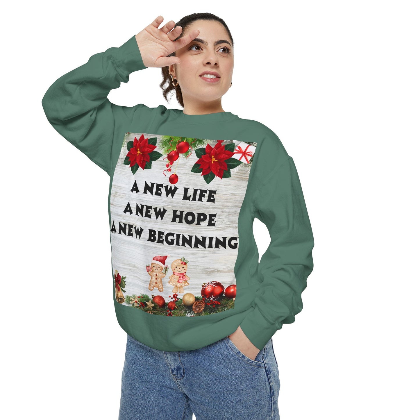 Cozy Holiday Sweatshirt - A New Life, New Hope, New Beginning, Christmas Gift, Unisex Apparel, Festive Wear, Winter Fashion