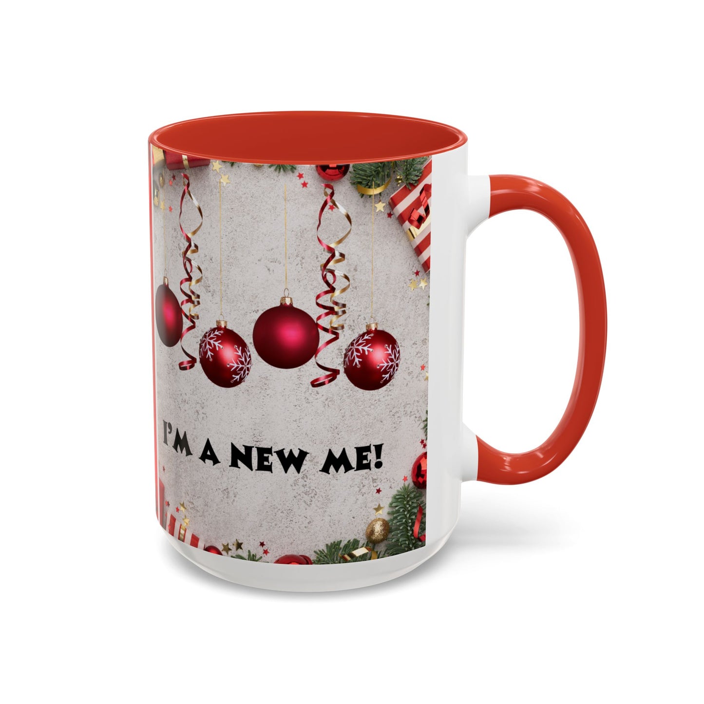 Festive Accent Coffee Mug for New Beginnings, Holiday Gift for Friends, Christmas Celebration, Unique Home Decor, Motivational Drinkware