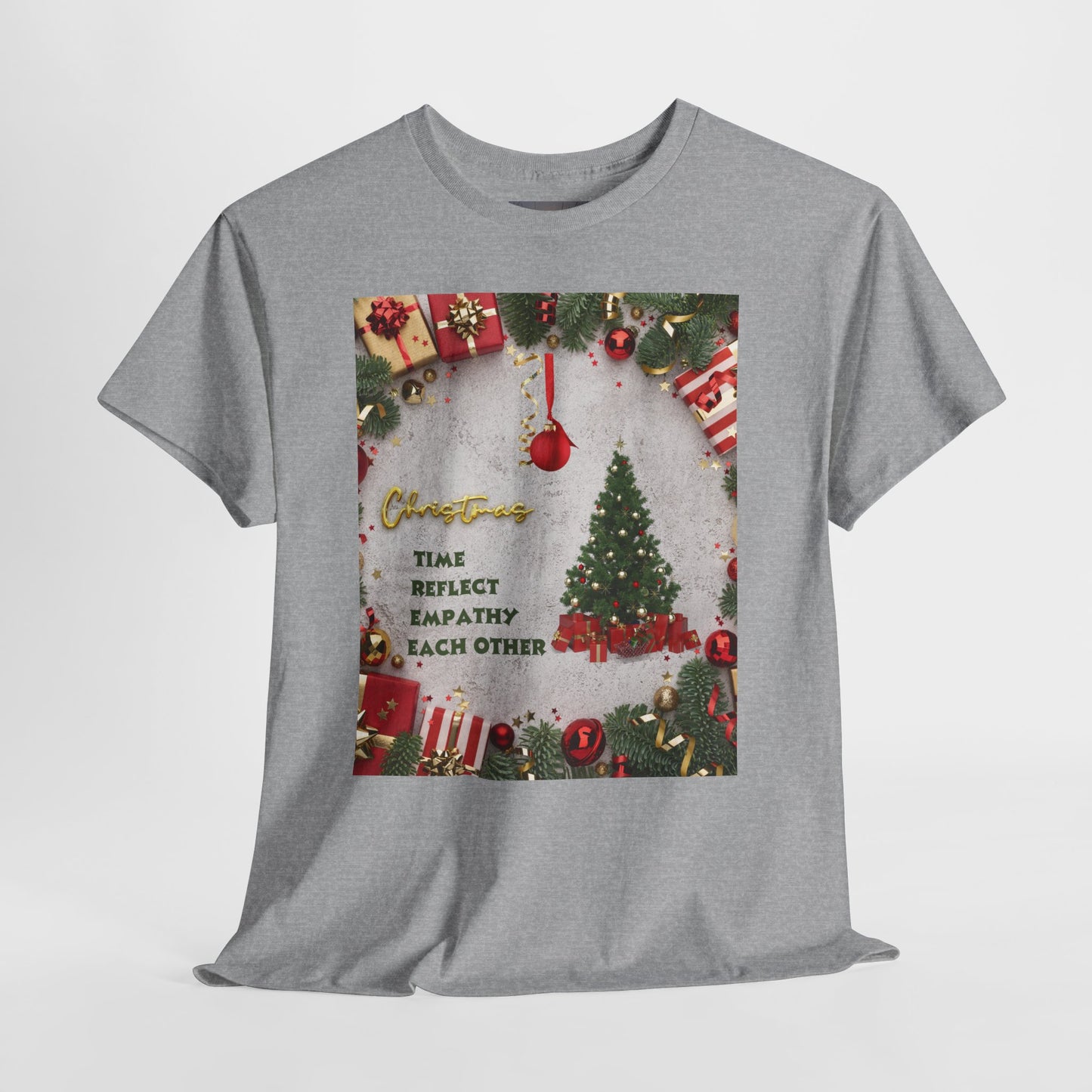 Christmas-Themed Unisex Heavy Cotton Tee, Holiday Gift, Festive Apparel, Family Gatherings, New Year Celebrations, Cute Christmas Shirt