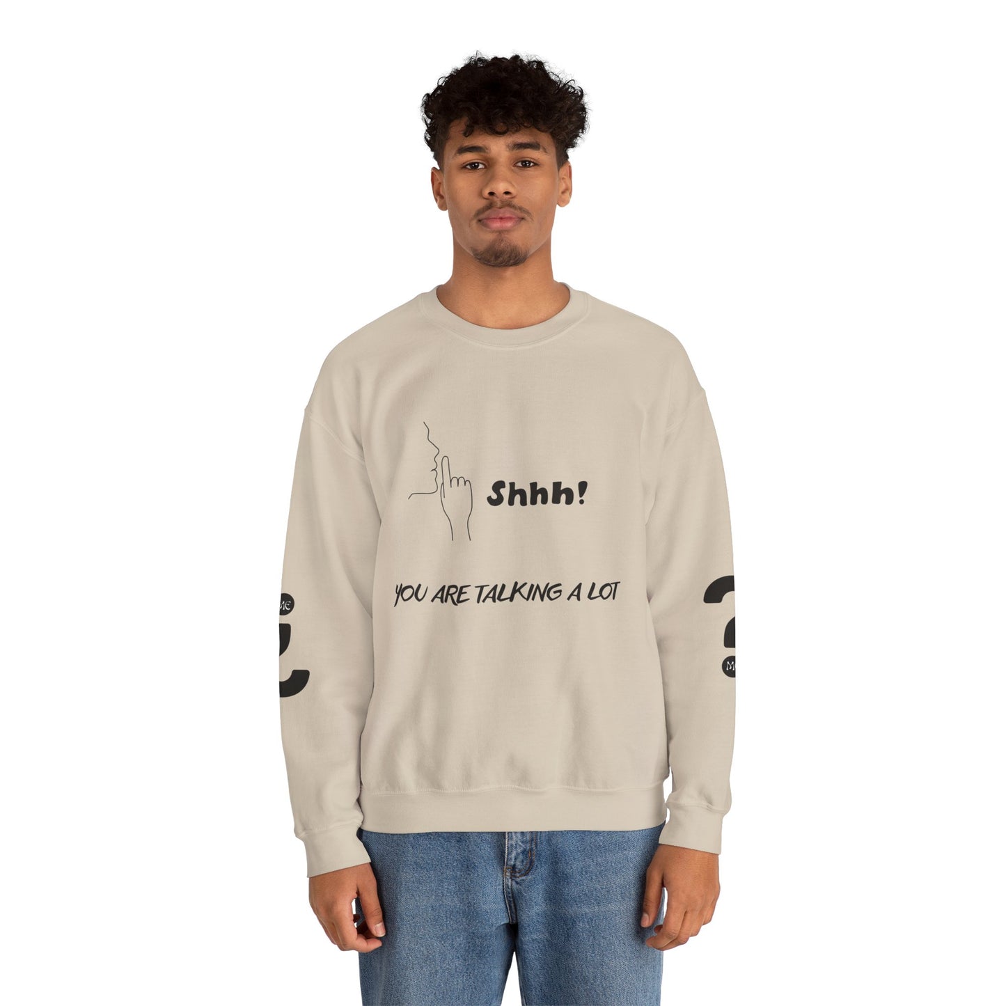 SHHH! SILENCE Unisex Humor Crewneck Sweatshirt: Funny Silence Design, Perfect for Gifting, Casual Wear, Birthday, Holidays, Conversation Starter