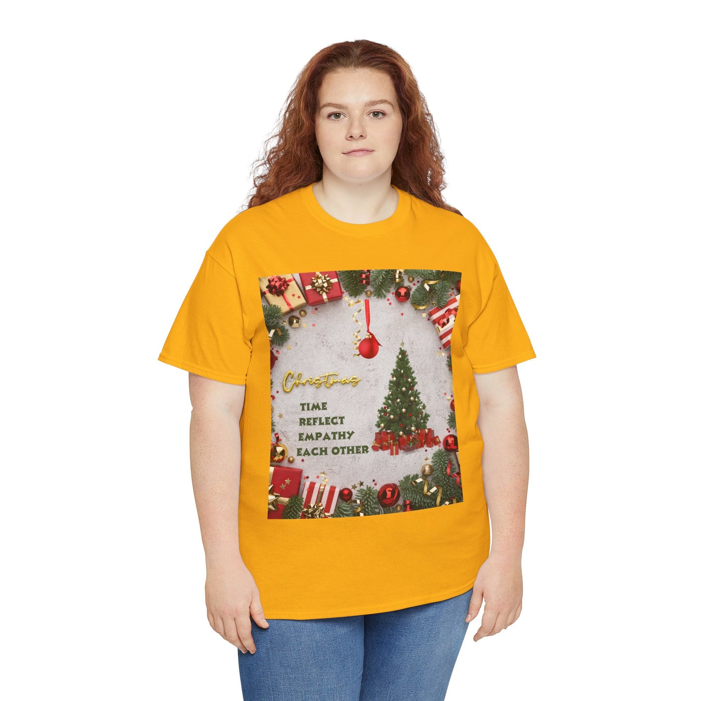 Christmas-Themed Unisex Heavy Cotton Tee, Holiday Gift, Festive Apparel, Family Gatherings, New Year Celebrations, Cute Christmas Shirt