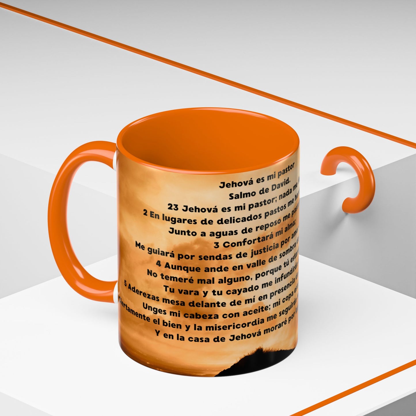 SALMO 23 Inspirational Lion Coffee Mug - Faith, Spirituality, Gift for Him/Her, Motivational Drinkware, Religious Home Decor