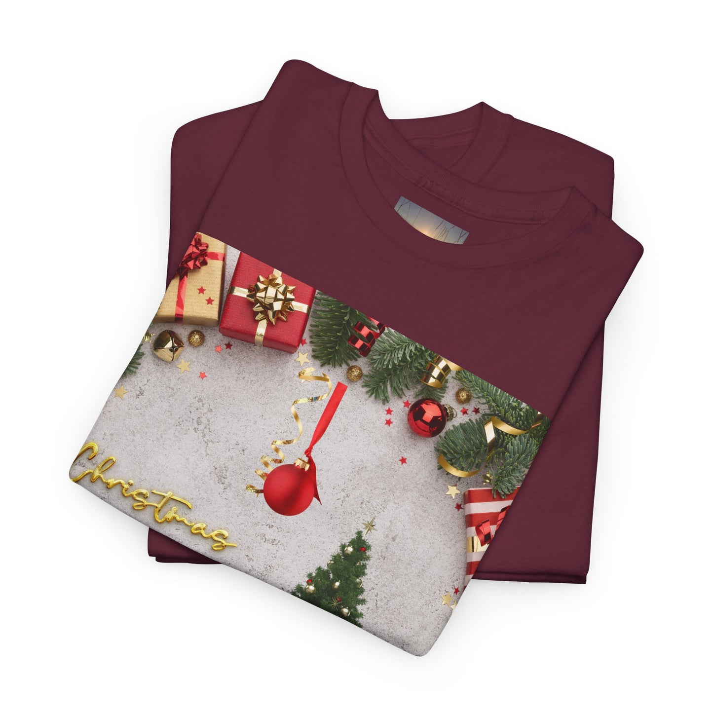 Christmas-Themed Unisex Heavy Cotton Tee, Holiday Gift, Festive Apparel, Family Gatherings, New Year Celebrations, Cute Christmas Shirt