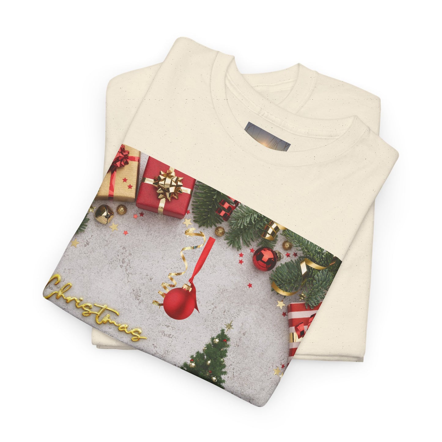 Christmas-Themed Unisex Heavy Cotton Tee, Holiday Gift, Festive Apparel, Family Gatherings, New Year Celebrations, Cute Christmas Shirt
