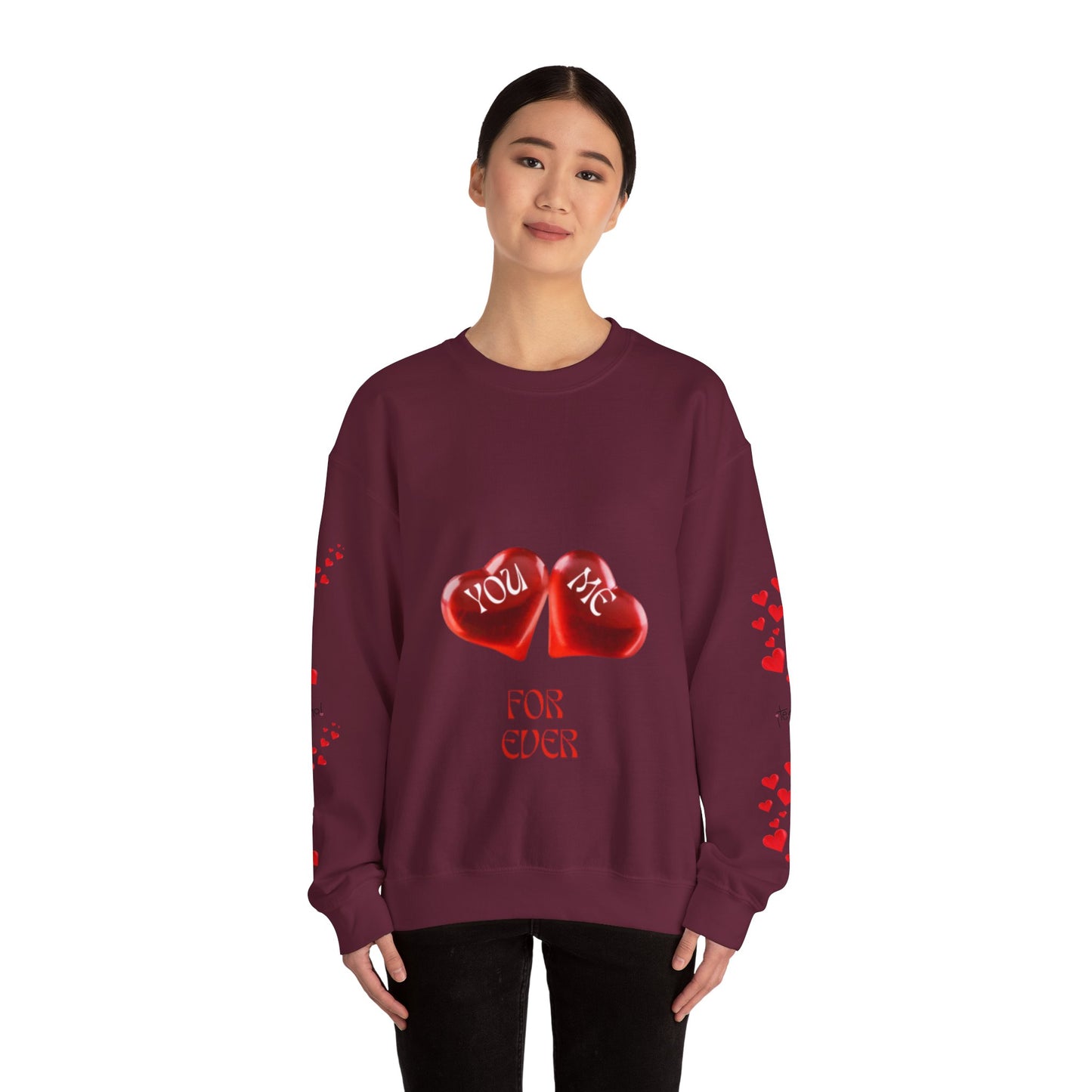 YOU AND ME Romantic Crewneck Sweatshirt, Valentine's Day Gift, Heart Sweatshirt, Unisex Love Hoodie, Couples Apparel