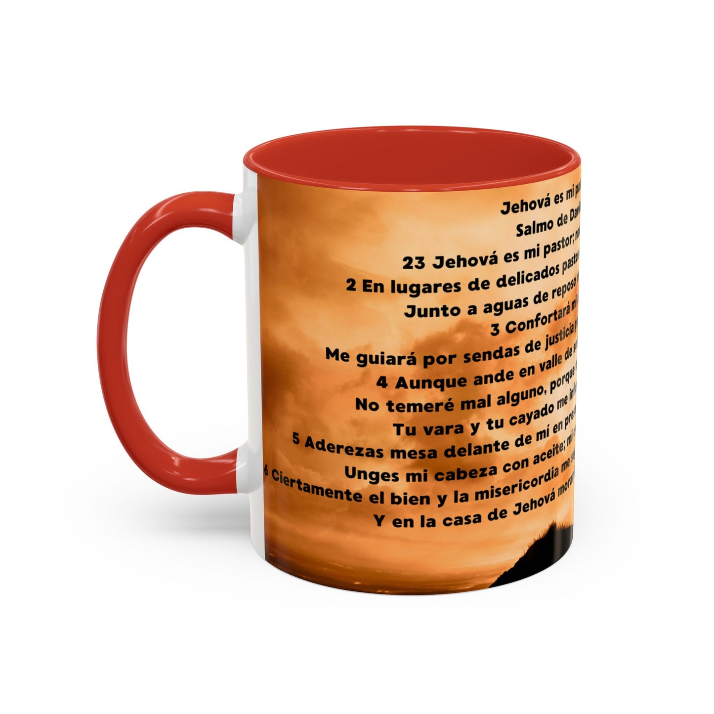 SALMO 23 Inspirational Lion Coffee Mug - Faith, Spirituality, Gift for Him/Her, Motivational Drinkware, Religious Home Decor