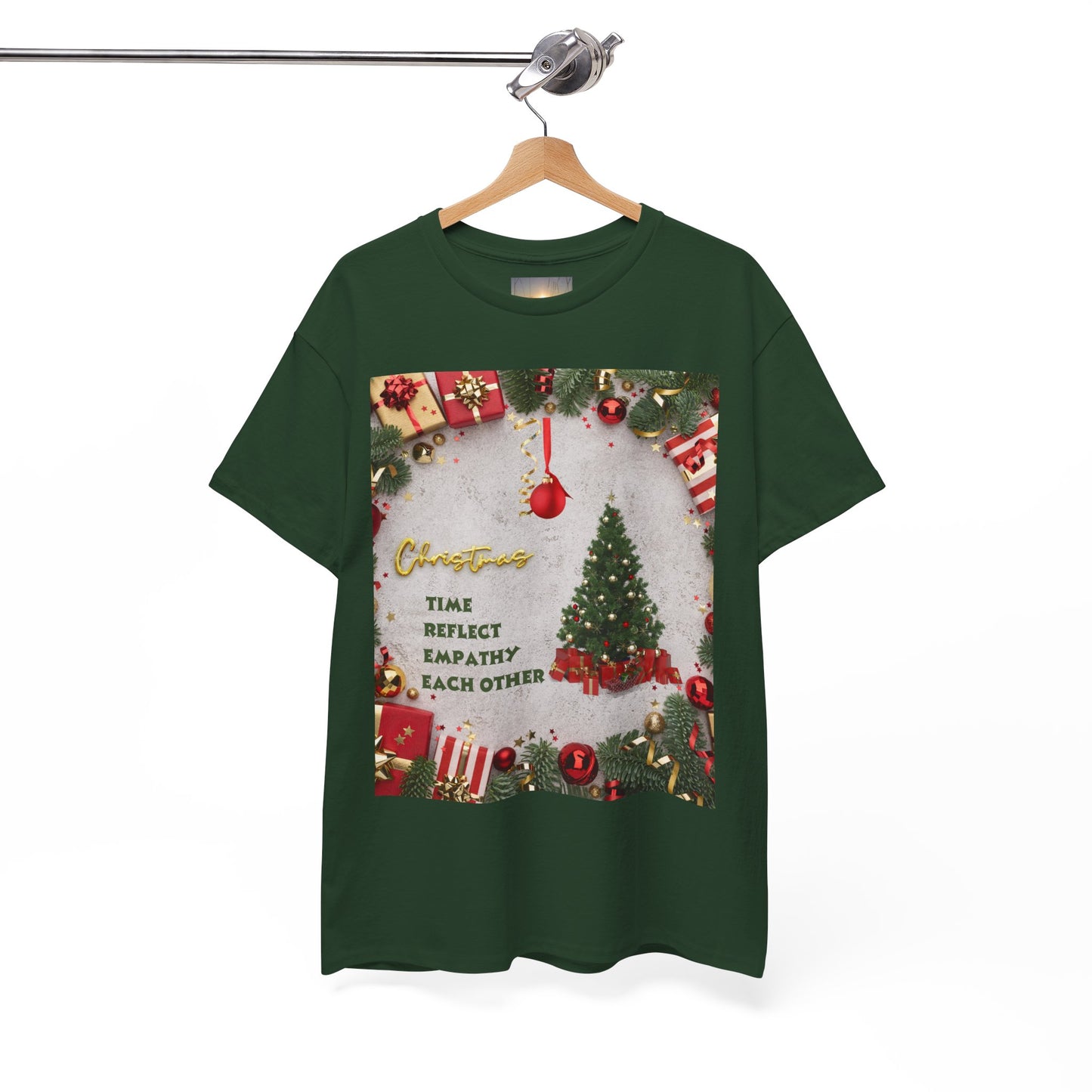 Christmas-Themed Unisex Heavy Cotton Tee, Holiday Gift, Festive Apparel, Family Gatherings, New Year Celebrations, Cute Christmas Shirt