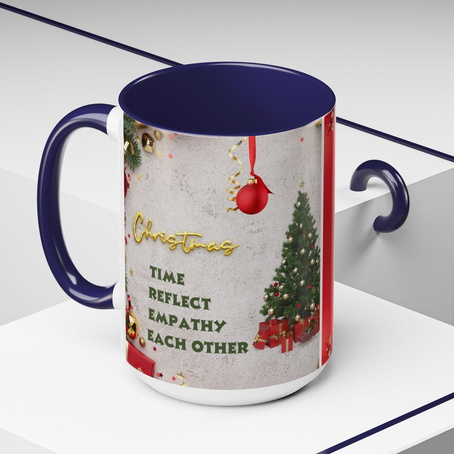 Festive Accent Coffee Mug for New Beginnings, Holiday Gift for Friends, Christmas Celebration, Unique Home Decor, Motivational Drinkware