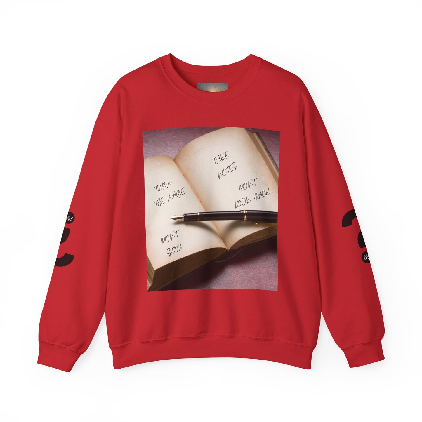 TURN THE PAGE Inspirational Sweatshirt for Note-Takers, Cozy Crewneck, Motivational Gift, Book Lovers, Back-to-School Apparel