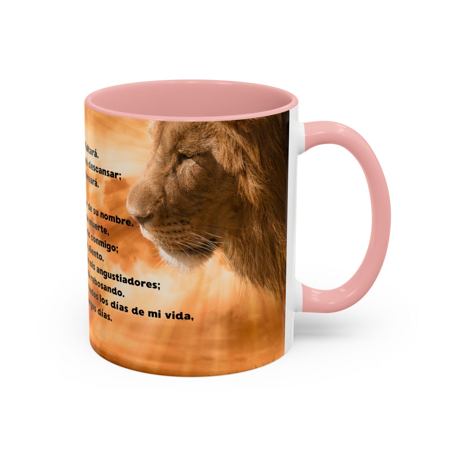 SALMO 23 Inspirational Lion Coffee Mug - Faith, Spirituality, Gift for Him/Her, Motivational Drinkware, Religious Home Decor