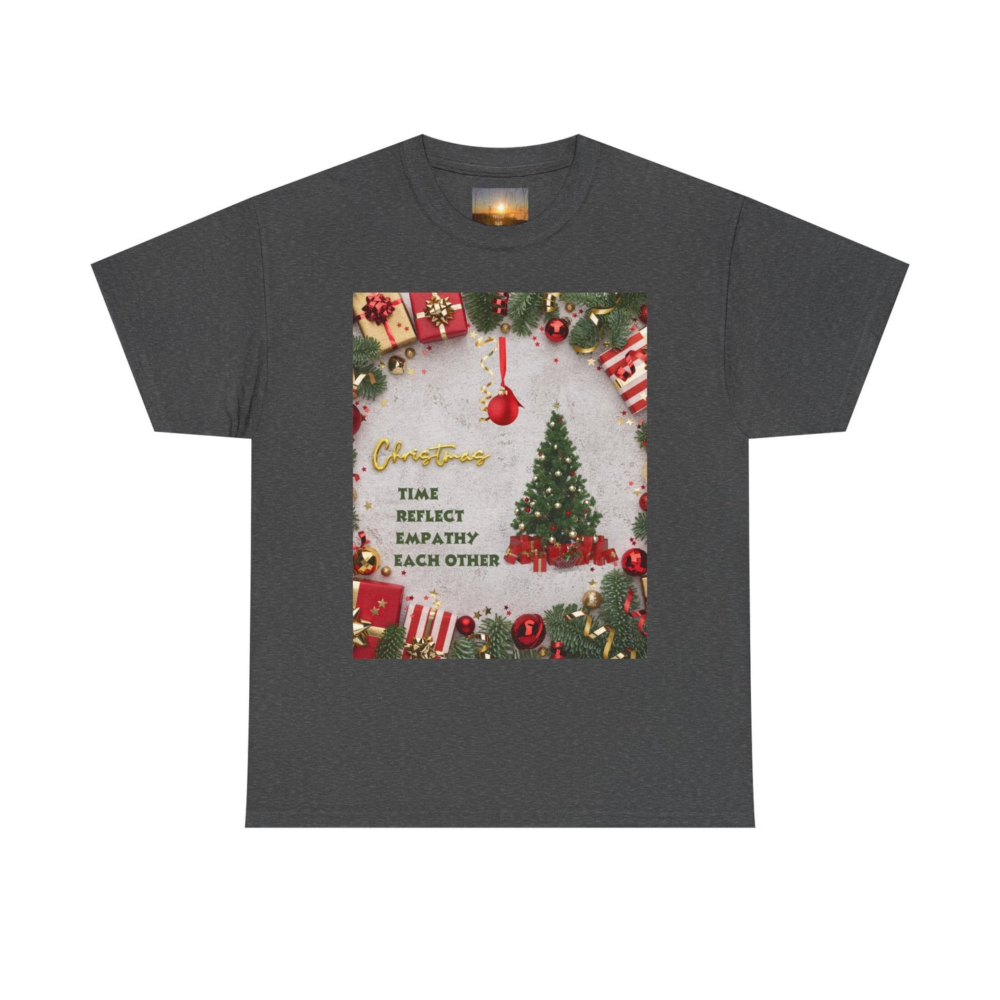 Christmas-Themed Unisex Heavy Cotton Tee, Holiday Gift, Festive Apparel, Family Gatherings, New Year Celebrations, Cute Christmas Shirt