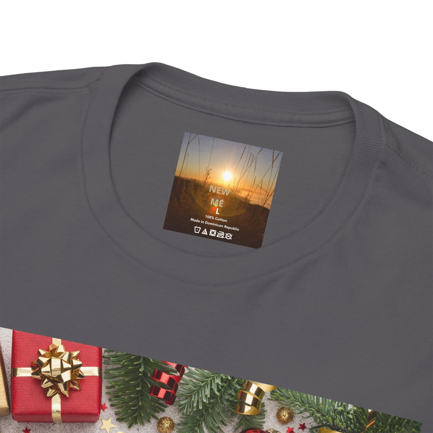 Christmas-Themed Unisex Heavy Cotton Tee, Holiday Gift, Festive Apparel, Family Gatherings, New Year Celebrations, Cute Christmas Shirt