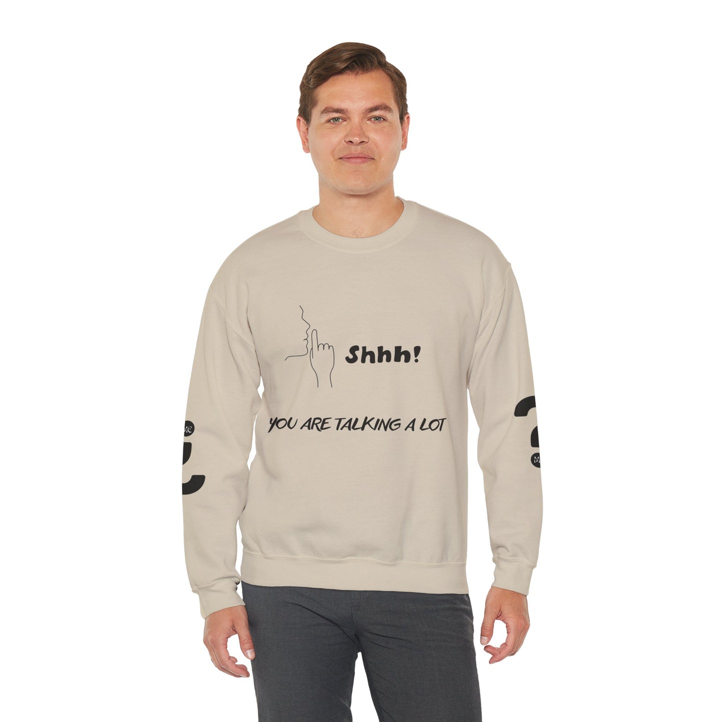 SHHH! SILENCE Unisex Humor Crewneck Sweatshirt: Funny Silence Design, Perfect for Gifting, Casual Wear, Birthday, Holidays, Conversation Starter
