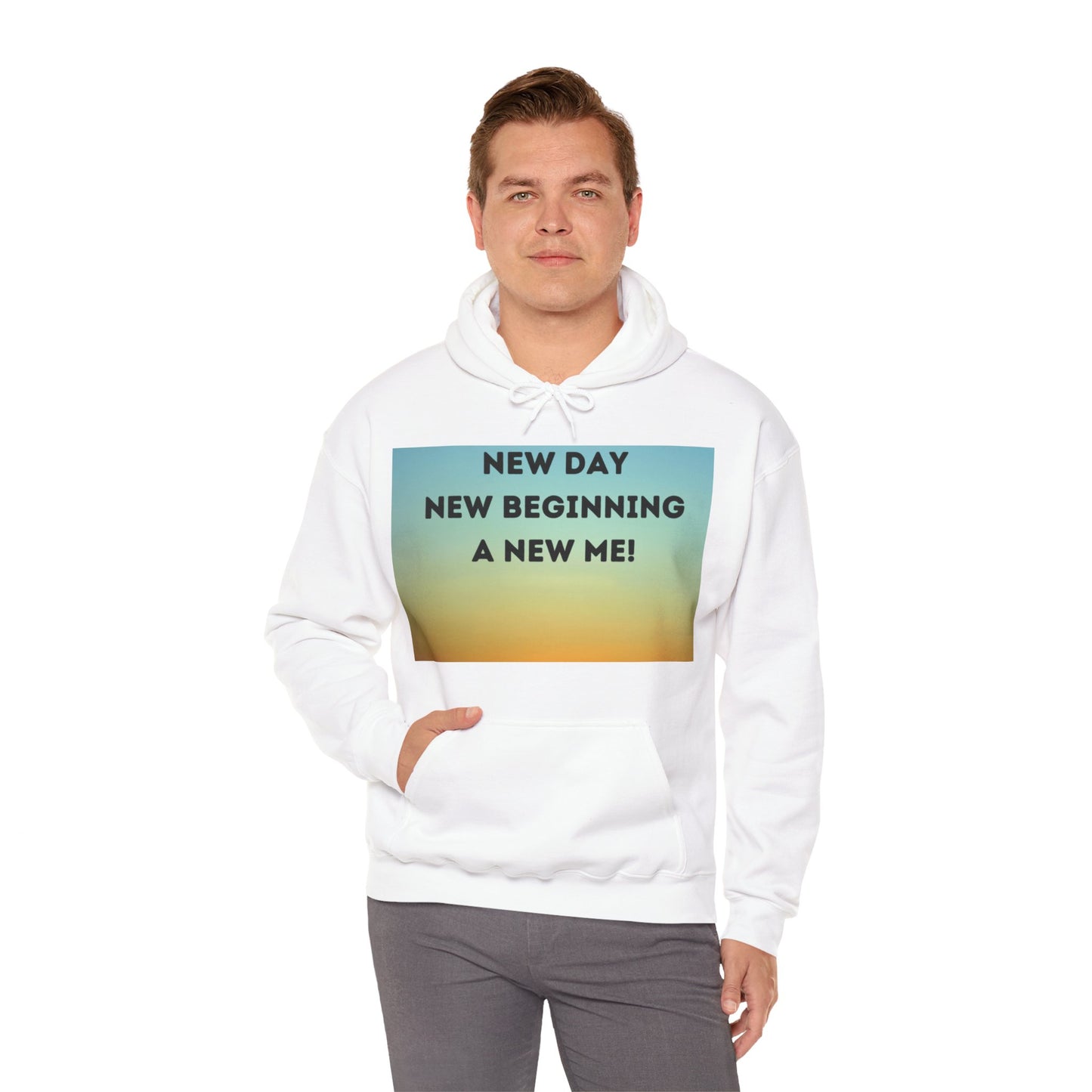 NEW DAY NEW BEGINNING A NEW ME Unisex Heavy Blend™ Hooded Sweatshirt
