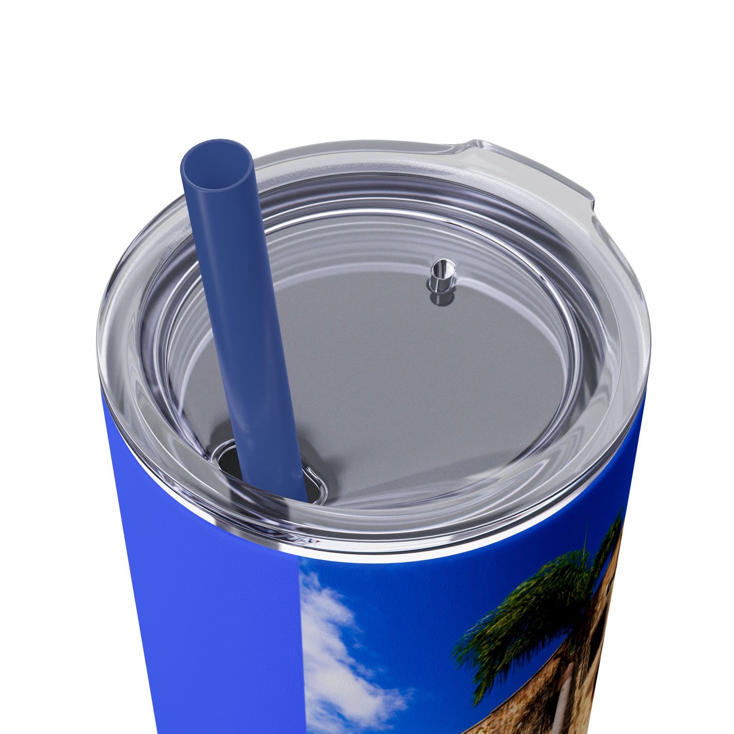 DOMINICAN REPUBLIC Vibrant Travel Tumbler, 20oz Skinny Tumbler with Straw - Perfect for Summer Adventures, Vacation, Gifts, Customizable