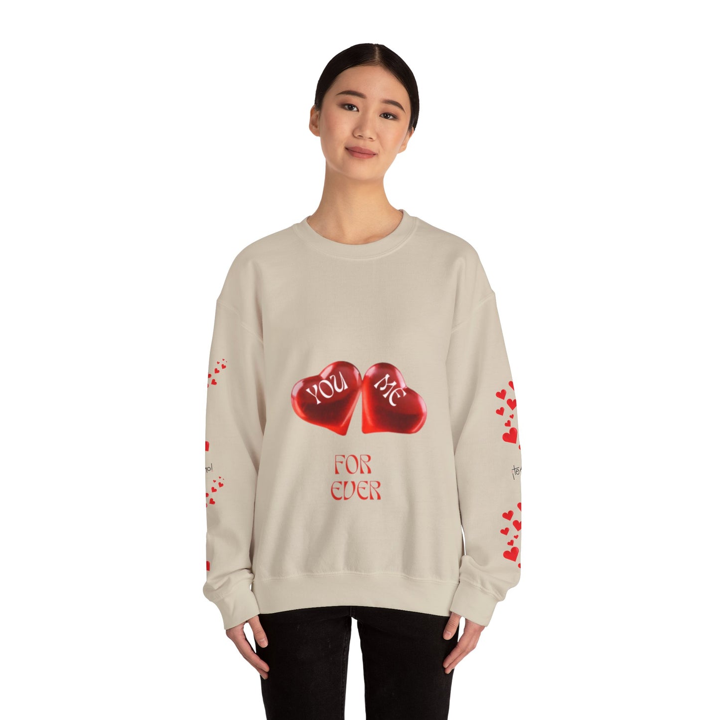 YOU AND ME Romantic Crewneck Sweatshirt, Valentine's Day Gift, Heart Sweatshirt, Unisex Love Hoodie, Couples Apparel