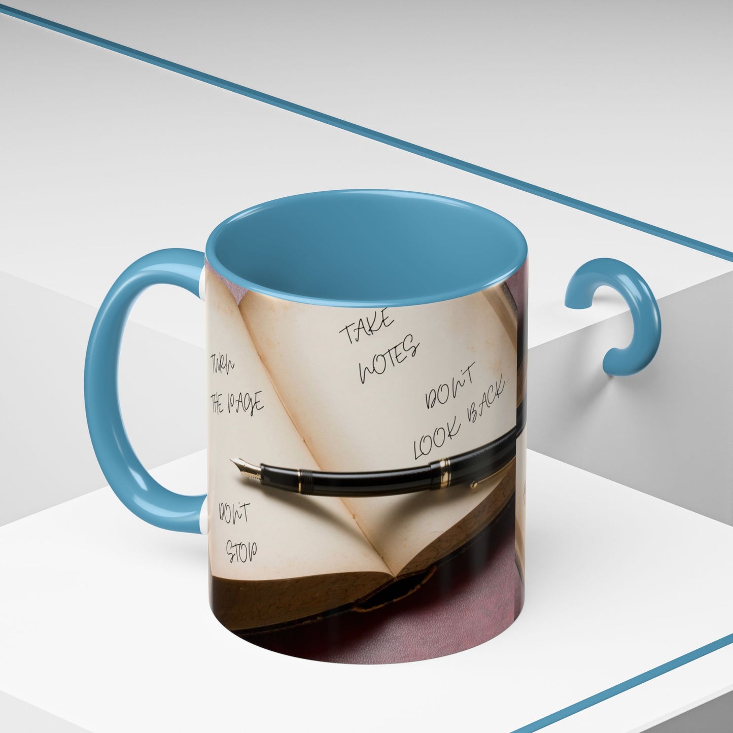 TURN THE PAGE NO TE DETENGAS Inspirational Accent Coffee Mug - Motivational Quotes, Perfect for Home or Office, Gift for Friends, Encouragement, Self-care