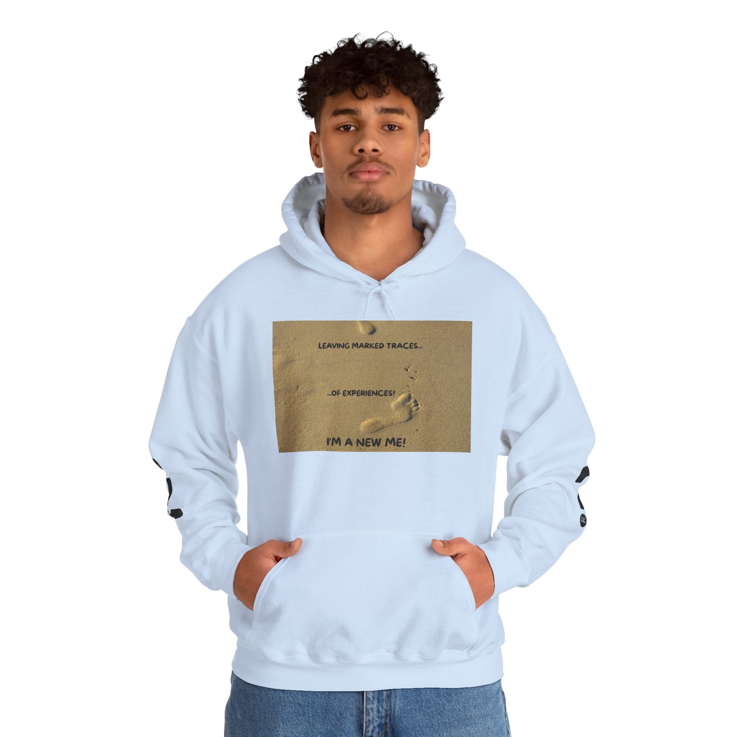 LEAVING MARKED TRACES Unisex Hooded Sweatshirt – Embrace Change, Perfect for Motivational Gifts, Cozy Casual Wear, Comfortable Daily Style, Inspirational Apparel
