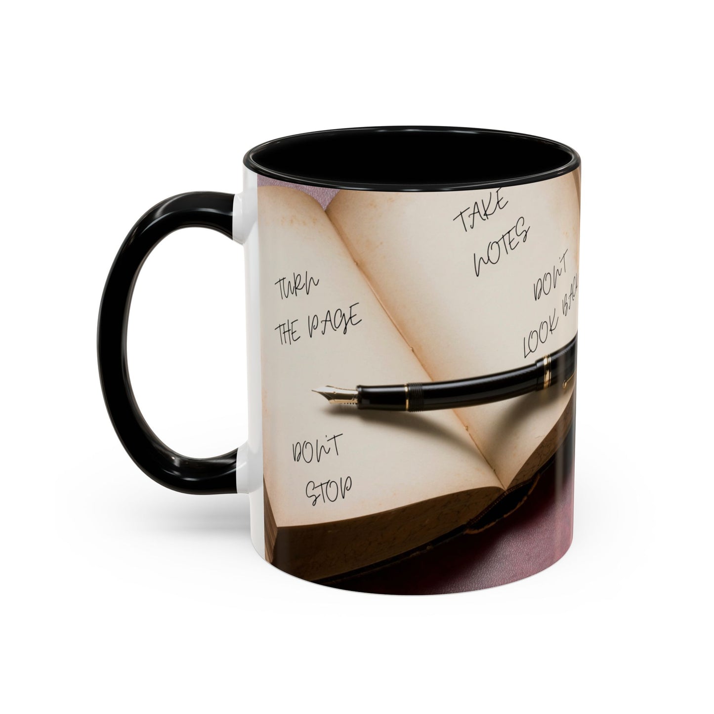 TURN THE PAGE NO TE DETENGAS Inspirational Accent Coffee Mug - Motivational Quotes, Perfect for Home or Office, Gift for Friends, Encouragement, Self-care