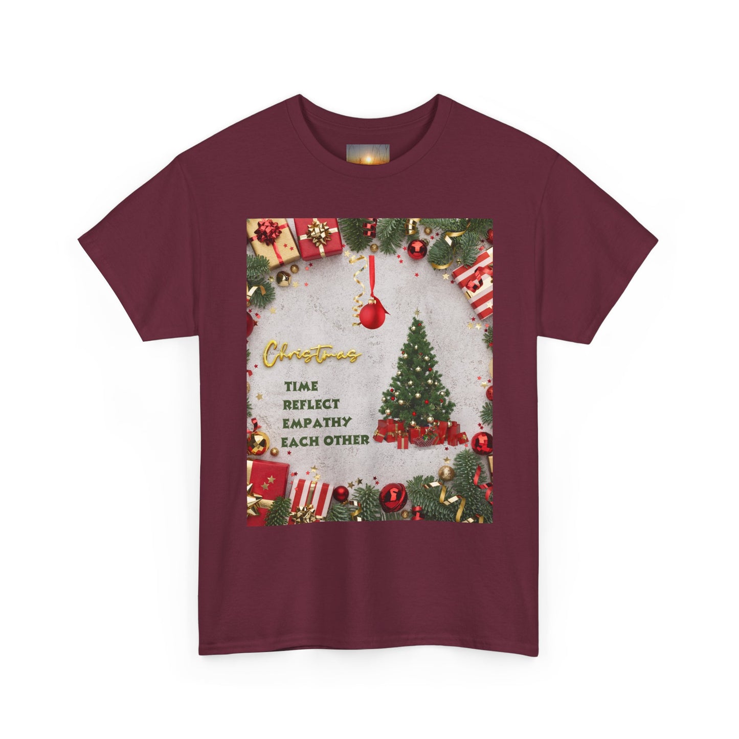 Christmas-Themed Unisex Heavy Cotton Tee, Holiday Gift, Festive Apparel, Family Gatherings, New Year Celebrations, Cute Christmas Shirt