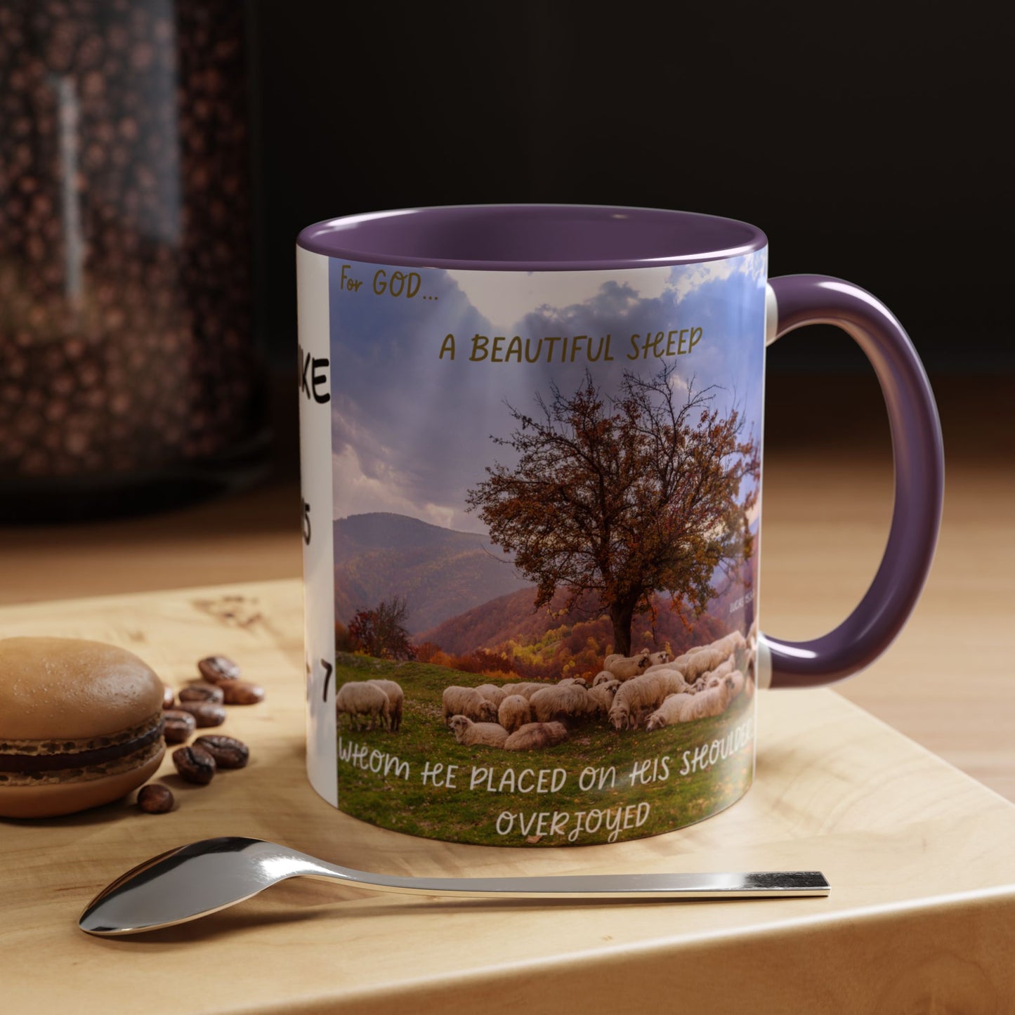 BLACK SHEEP Beautiful Sheep Coffee Mug, Inspirational Luke 15:3-7 Mug, Nature Lover Gift, Faith-Based Beverage Cup, Unique Farmhouse Decor