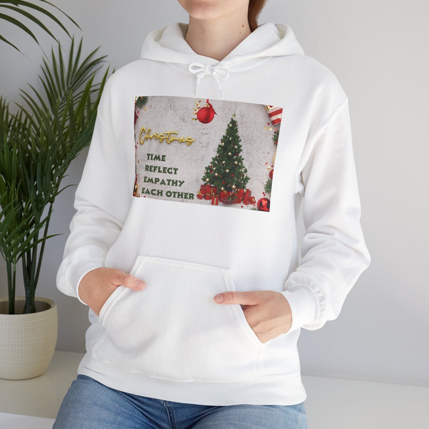 Christmas Vibe Hoodie, Festive Sweatshirt for Holiday Celebrations, Cozy Gift for Friends and Family, Unisex Winter Wear, Reflect Empathy