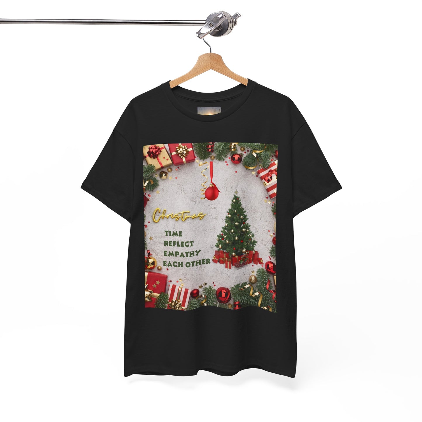 Christmas-Themed Unisex Heavy Cotton Tee, Holiday Gift, Festive Apparel, Family Gatherings, New Year Celebrations, Cute Christmas Shirt
