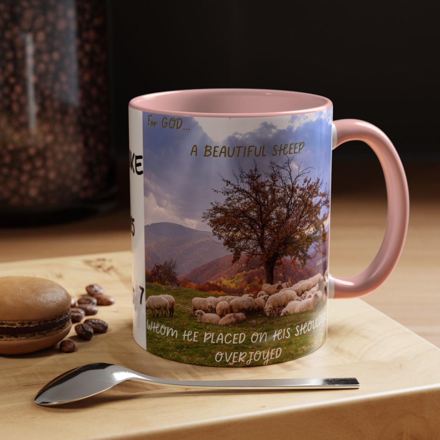 BLACK SHEEP Beautiful Sheep Coffee Mug, Inspirational Luke 15:3-7 Mug, Nature Lover Gift, Faith-Based Beverage Cup, Unique Farmhouse Decor