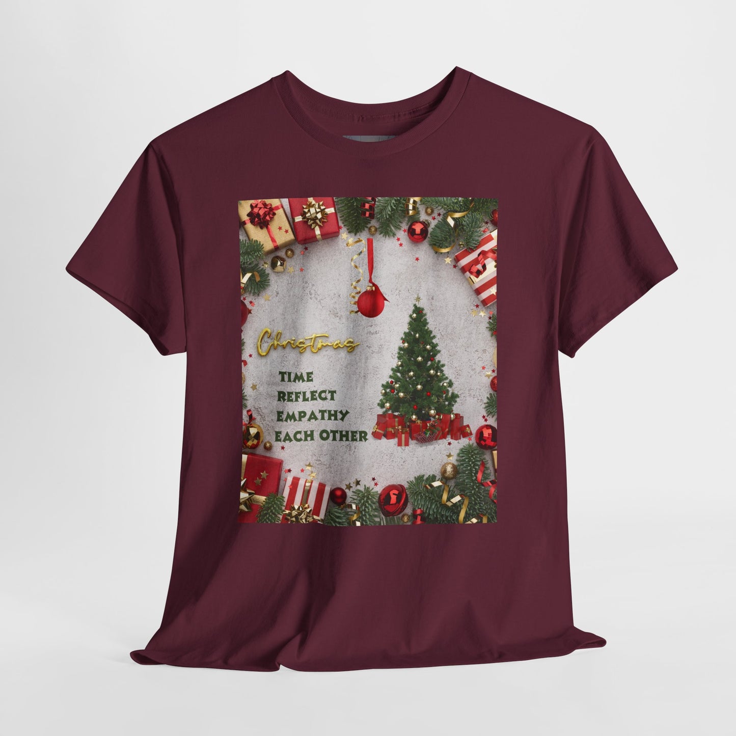 Christmas-Themed Unisex Heavy Cotton Tee, Holiday Gift, Festive Apparel, Family Gatherings, New Year Celebrations, Cute Christmas Shirt