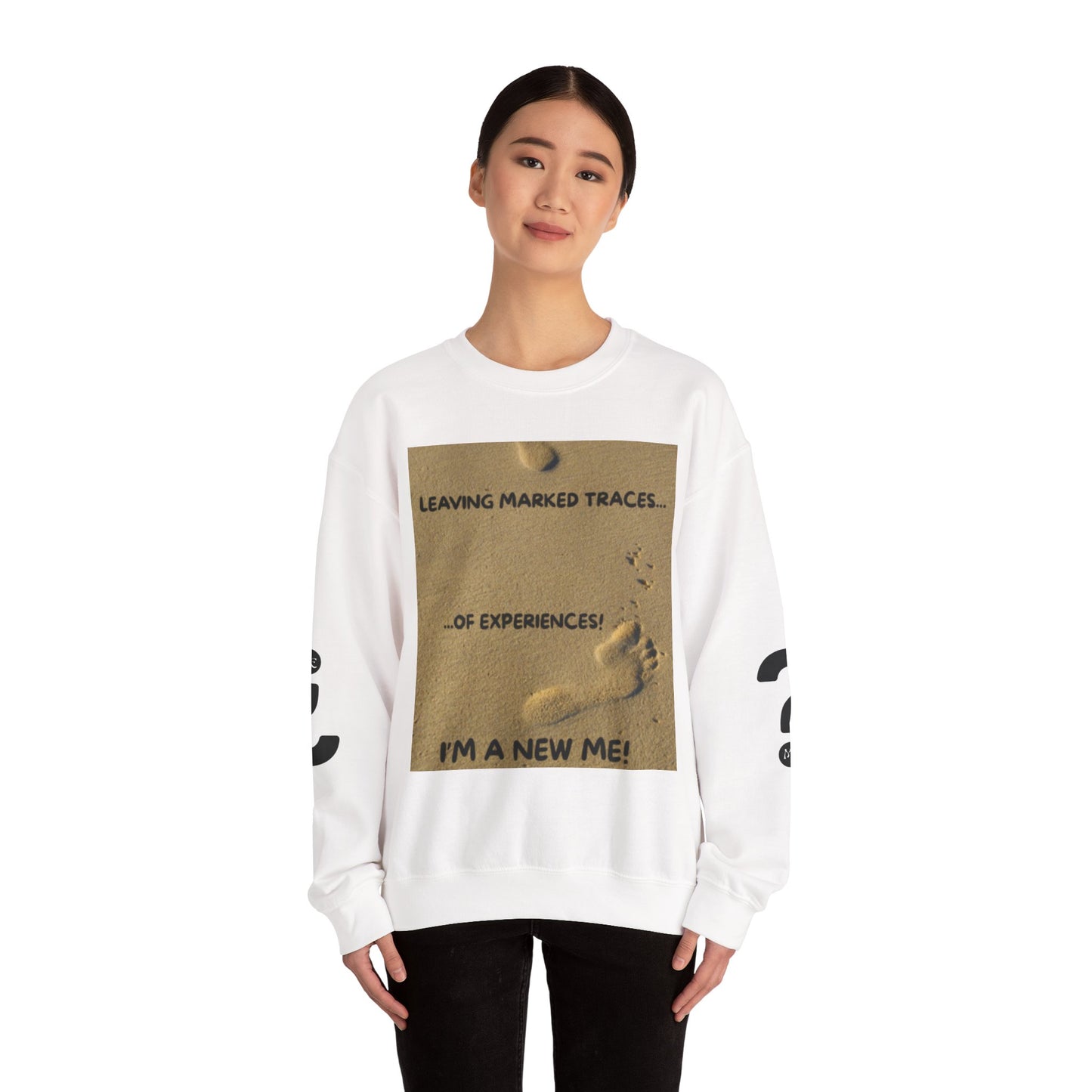 LEAVING MARKED TRACES New Beginnings Crewneck Sweatshirt | Inspirational Gift, Motivational Apparel, Unisex Fashion, Casual Wear, Self-Improvement
