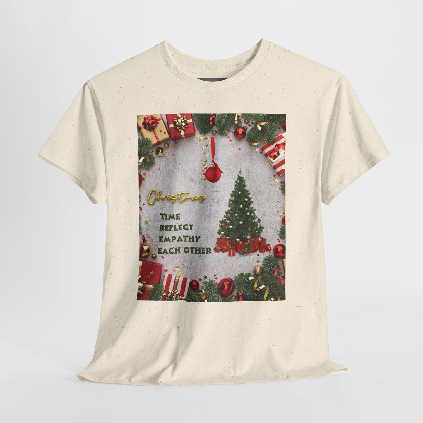 Christmas-Themed Unisex Heavy Cotton Tee, Holiday Gift, Festive Apparel, Family Gatherings, New Year Celebrations, Cute Christmas Shirt