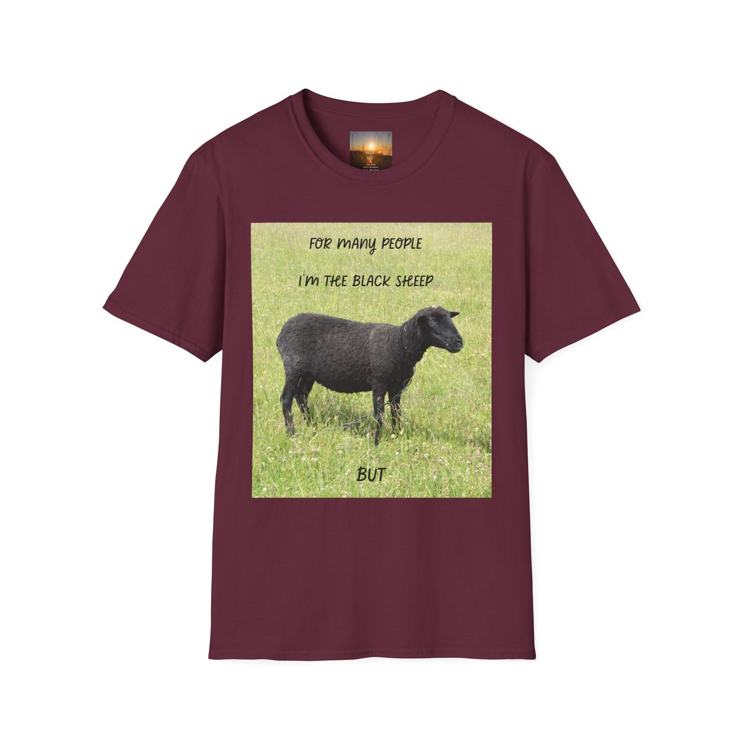 BLACK SHEEP Playful Sheep Graphic T-Shirt, Fun Tee for Animal Lovers, Gift for Sheeple, Humorous Farm Shirt, Cute Casual Top