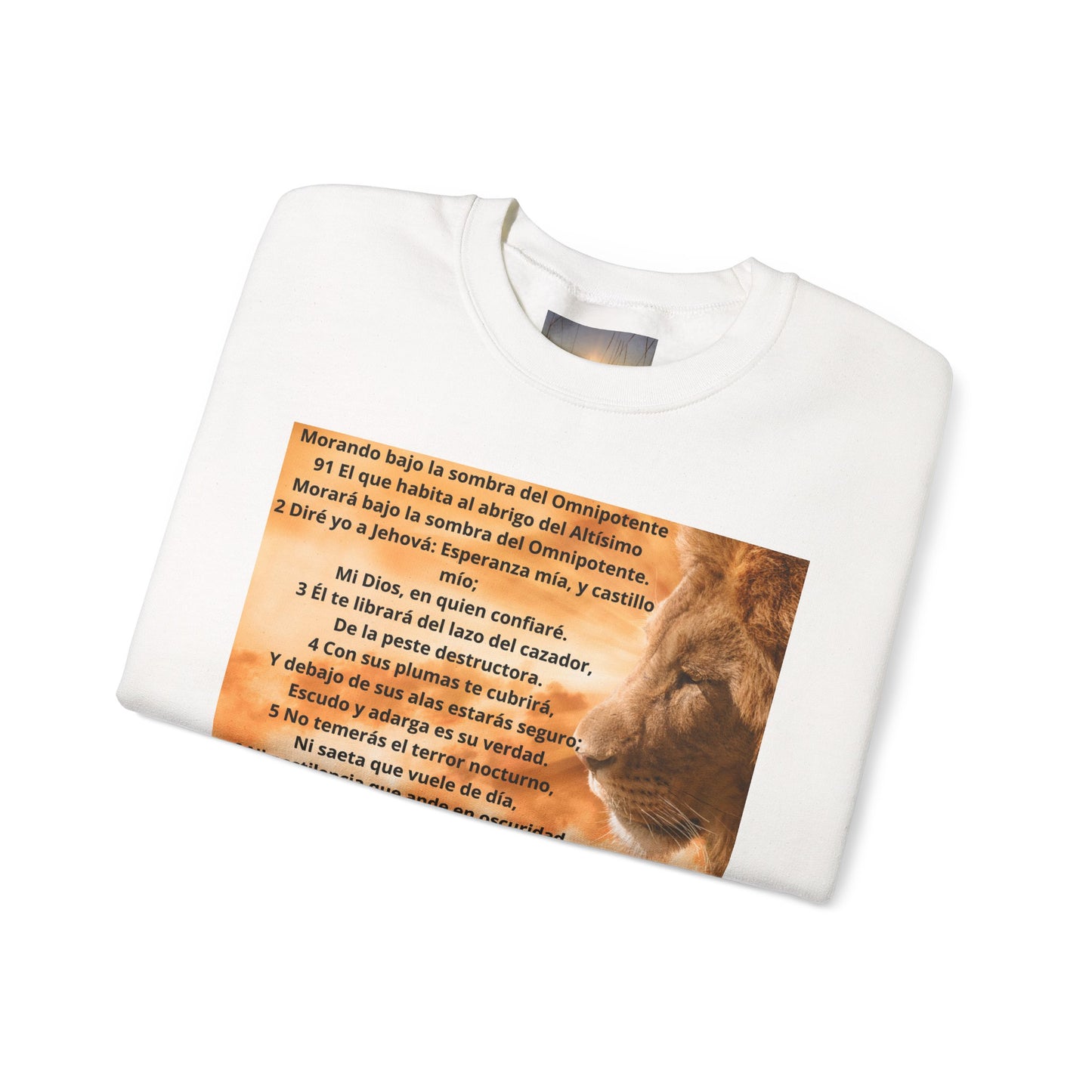 SALMO 91 Inspirational Lion Sweatshirt, Crewneck Sweater, Motivational Gift, Unisex Fashion, Animal Lover Apparel, Cozy Everyday Wear