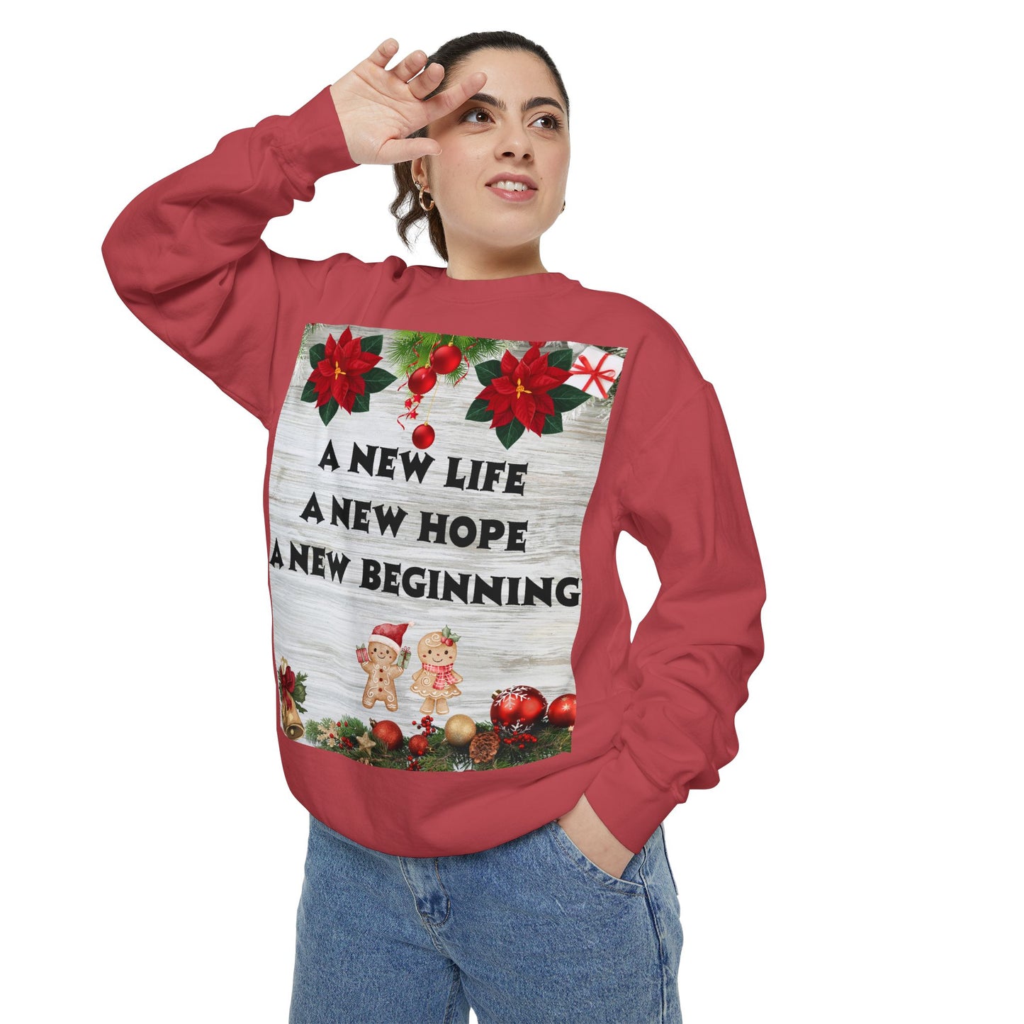 Cozy Holiday Sweatshirt - A New Life, New Hope, New Beginning, Christmas Gift, Unisex Apparel, Festive Wear, Winter Fashion