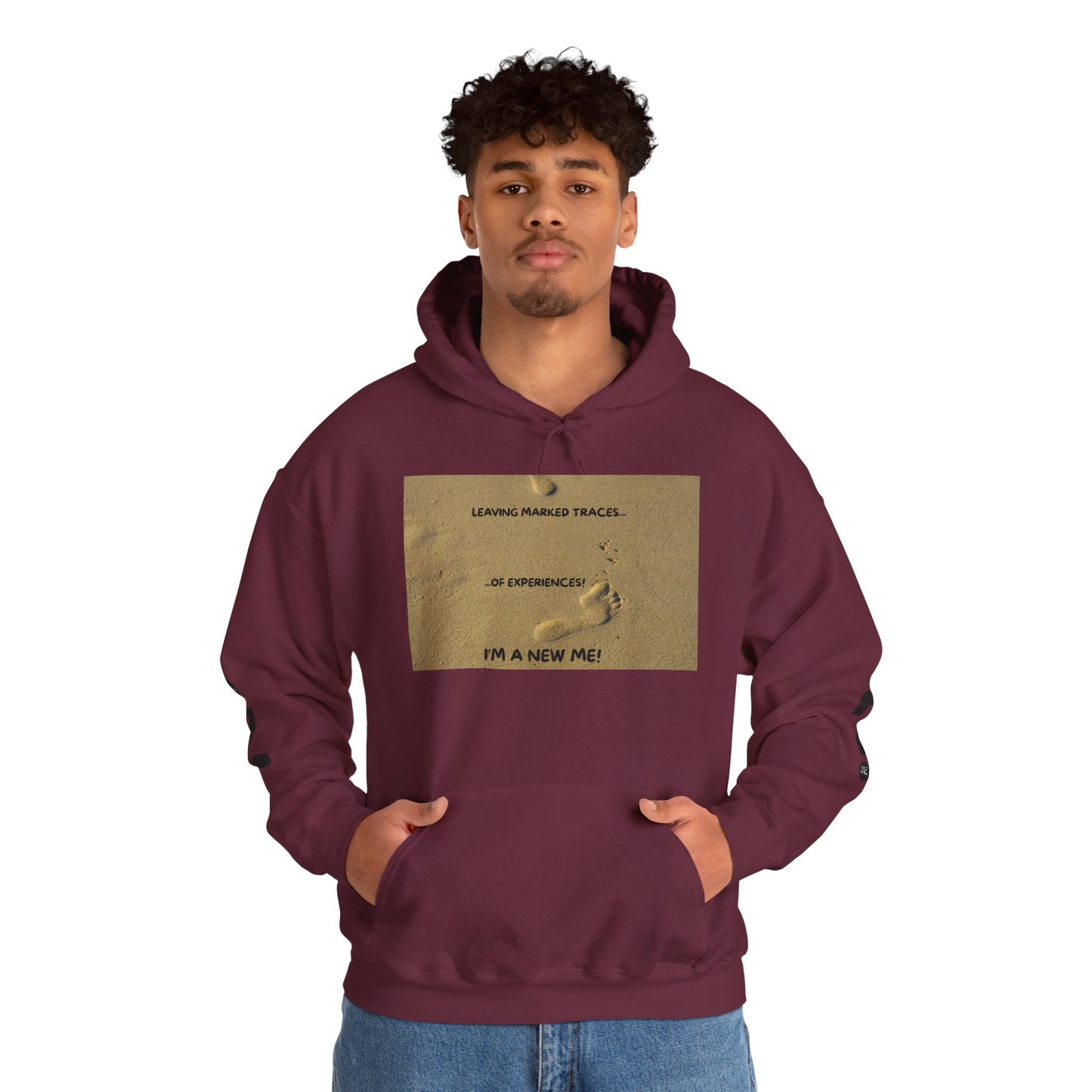 LEAVING MARKED TRACES Unisex Hooded Sweatshirt – Embrace Change, Perfect for Motivational Gifts, Cozy Casual Wear, Comfortable Daily Style, Inspirational Apparel