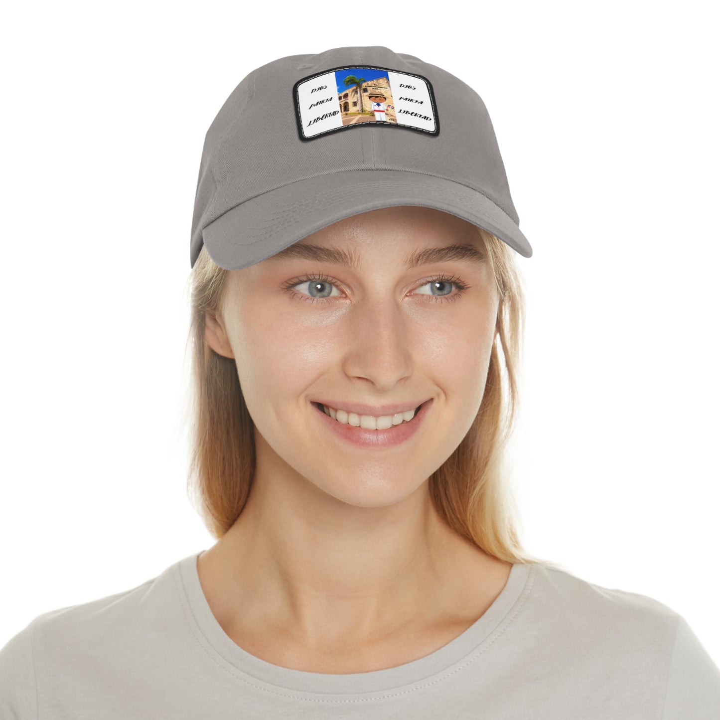 DIOS PATRIA LIBERTAD EL DOMINICANITO ESE Dad Hat with Leather Patch (Rectangle)