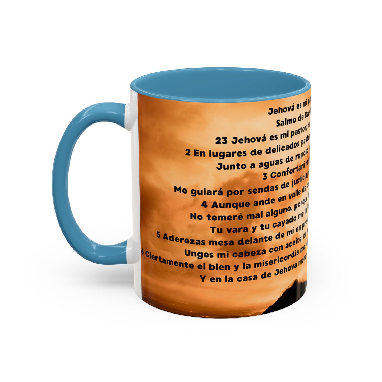 SALMO 23 Inspirational Lion Coffee Mug - Faith, Spirituality, Gift for Him/Her, Motivational Drinkware, Religious Home Decor