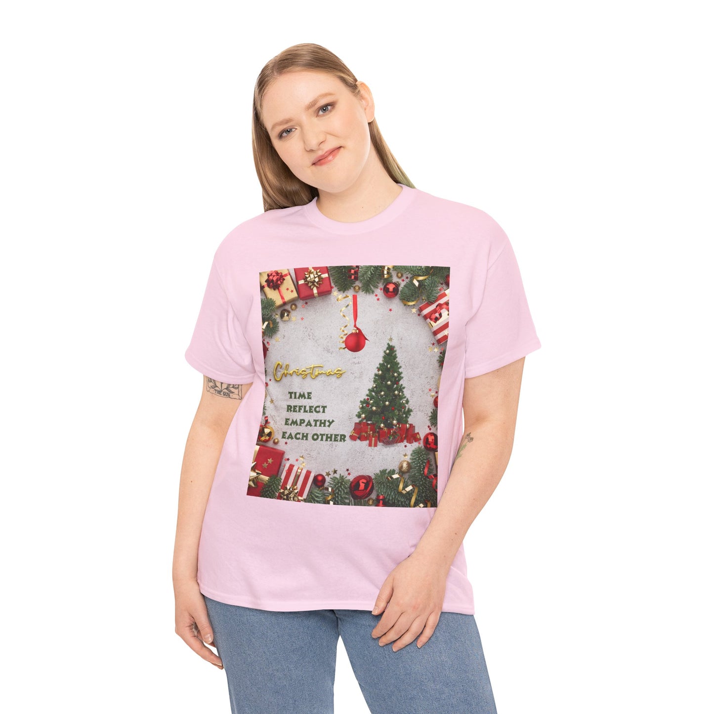 Christmas-Themed Unisex Heavy Cotton Tee, Holiday Gift, Festive Apparel, Family Gatherings, New Year Celebrations, Cute Christmas Shirt