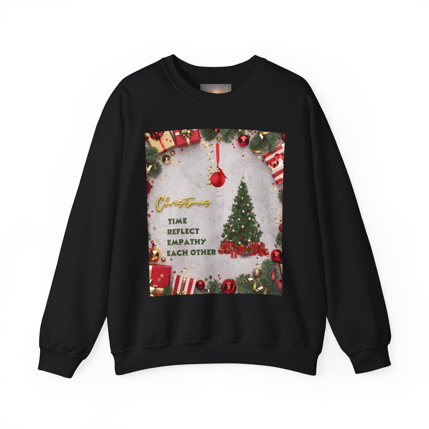 Cozy Christmas Sweatshirt - Reflect Empathy & Be A New You, Holiday Gift, Winter Fashion, Christmas Celebration, Unisex Crewneck