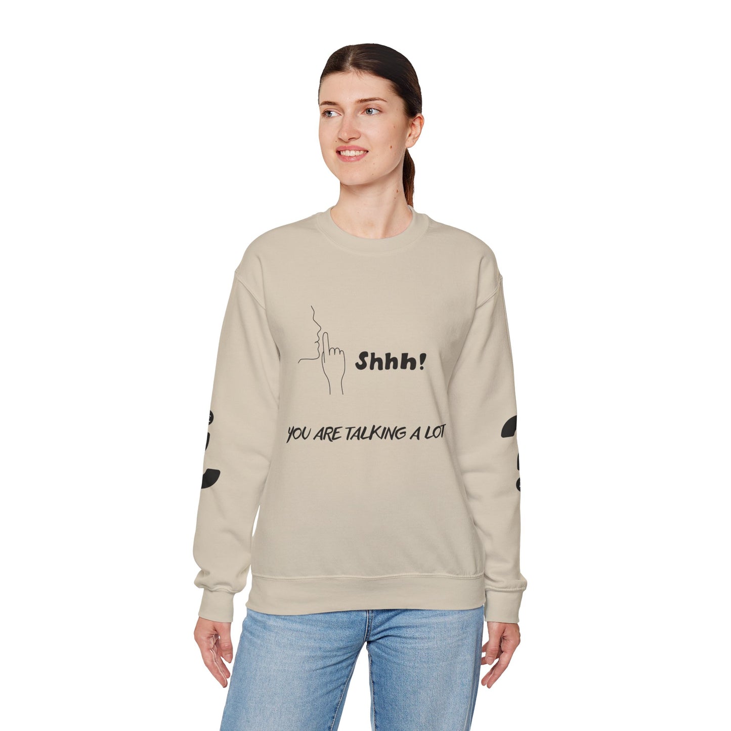 SHHH! SILENCE Unisex Humor Crewneck Sweatshirt: Funny Silence Design, Perfect for Gifting, Casual Wear, Birthday, Holidays, Conversation Starter