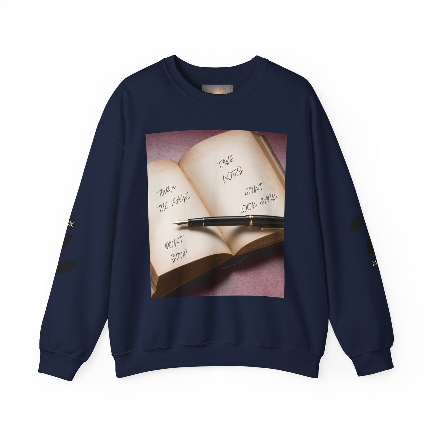TURN THE PAGE Inspirational Sweatshirt for Note-Takers, Cozy Crewneck, Motivational Gift, Book Lovers, Back-to-School Apparel