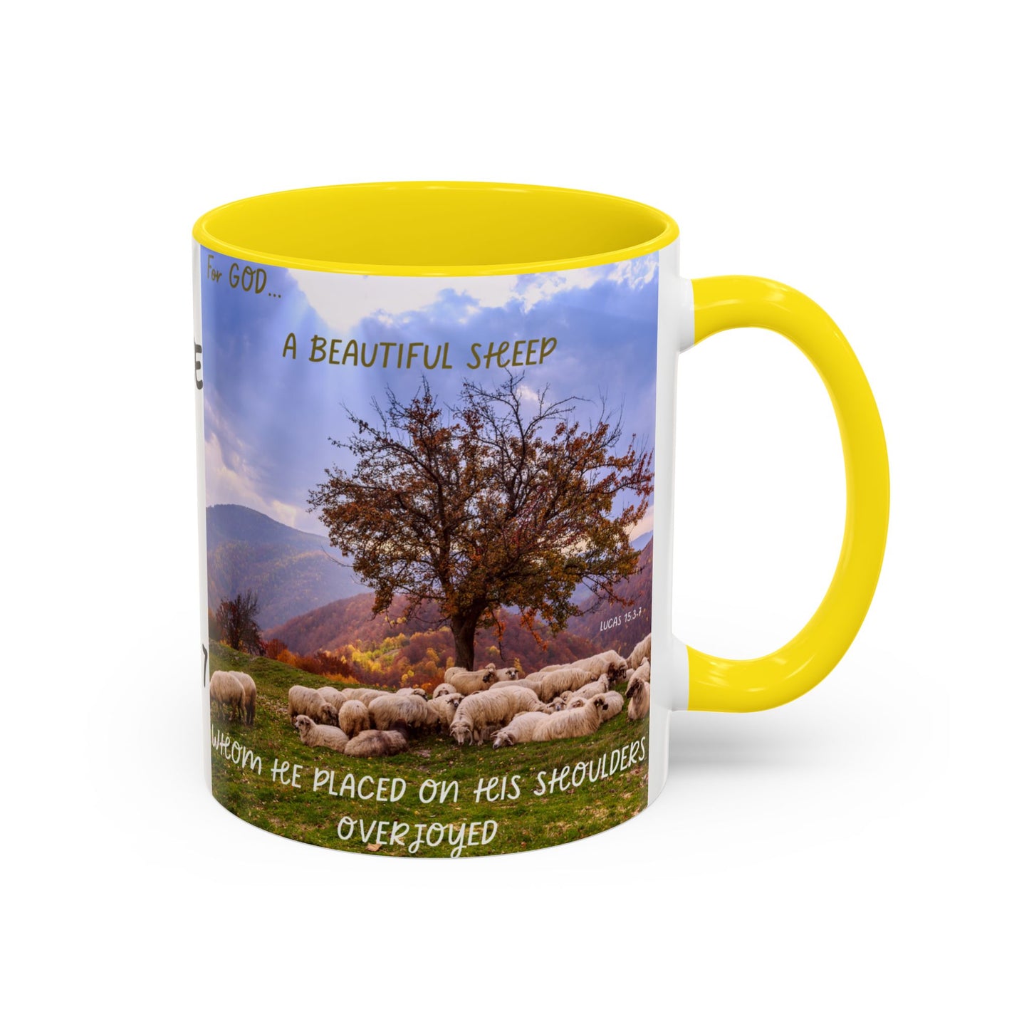 BLACK SHEEP Beautiful Sheep Coffee Mug, Inspirational Luke 15:3-7 Mug, Nature Lover Gift, Faith-Based Beverage Cup, Unique Farmhouse Decor