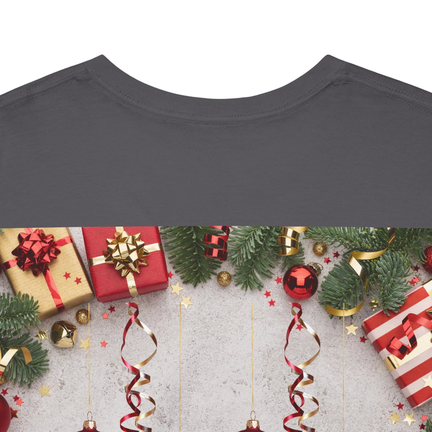 Christmas-Themed Unisex Heavy Cotton Tee, Holiday Gift, Festive Apparel, Family Gatherings, New Year Celebrations, Cute Christmas Shirt
