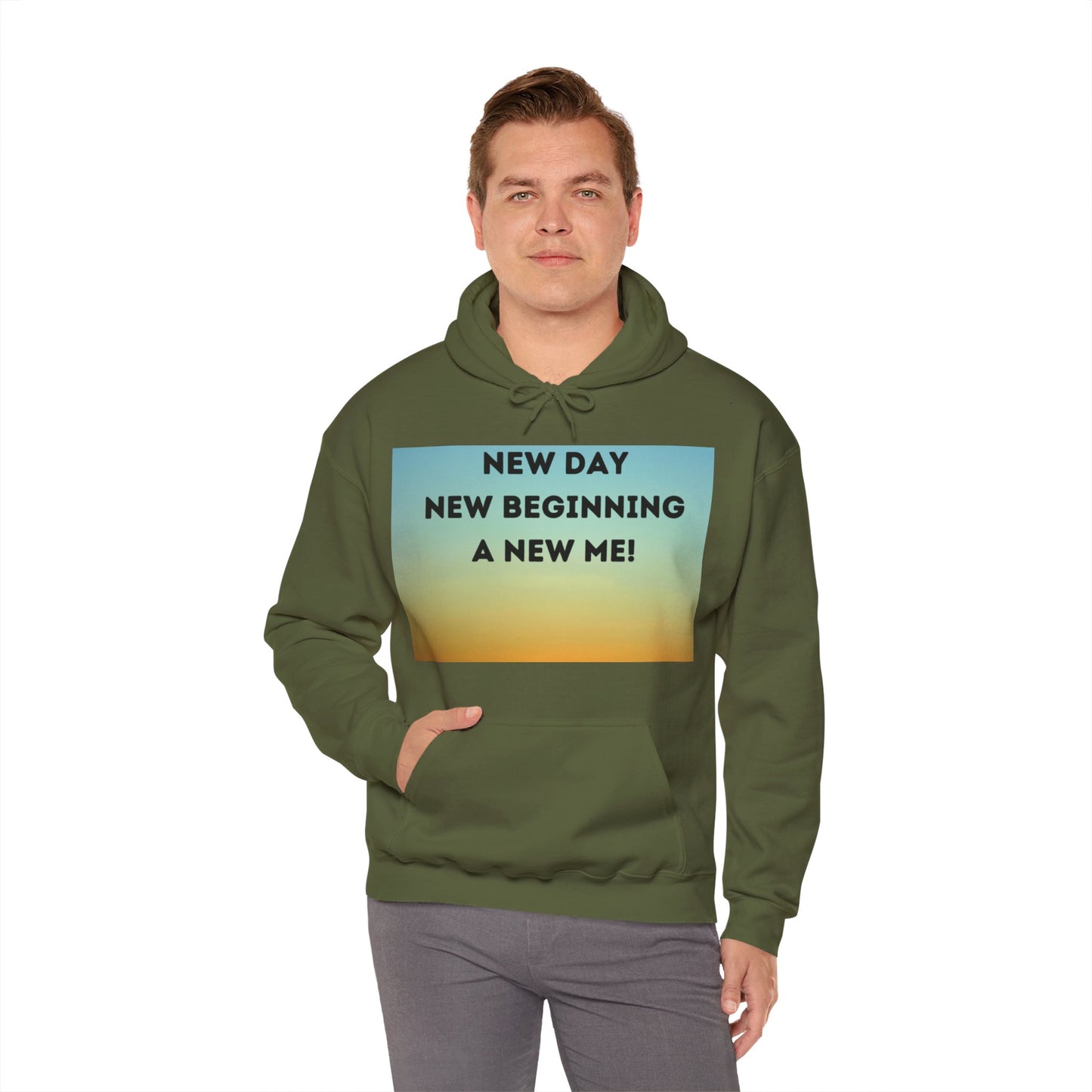 NEW DAY NEW BEGINNING A NEW ME Unisex Heavy Blend™ Hooded Sweatshirt