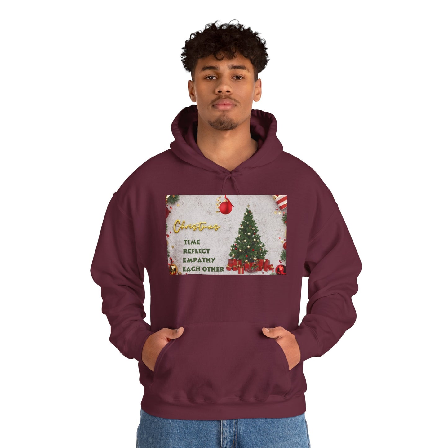 Christmas Vibe Hoodie, Festive Sweatshirt for Holiday Celebrations, Cozy Gift for Friends and Family, Unisex Winter Wear, Reflect Empathy