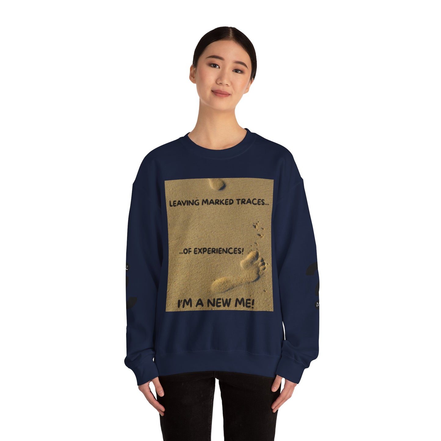 LEAVING MARKED TRACES New Beginnings Crewneck Sweatshirt | Inspirational Gift, Motivational Apparel, Unisex Fashion, Casual Wear, Self-Improvement