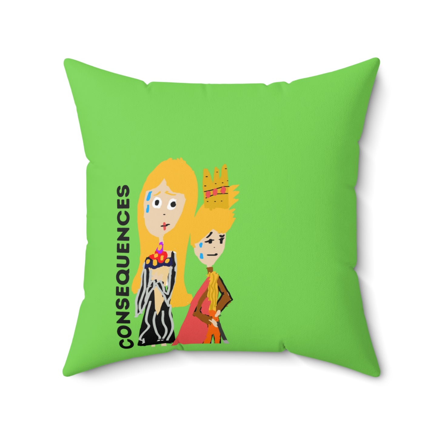 CONSEQUENCES ISAAC IDYER ARTS DESINGS Spun Polyester Square Pillow
