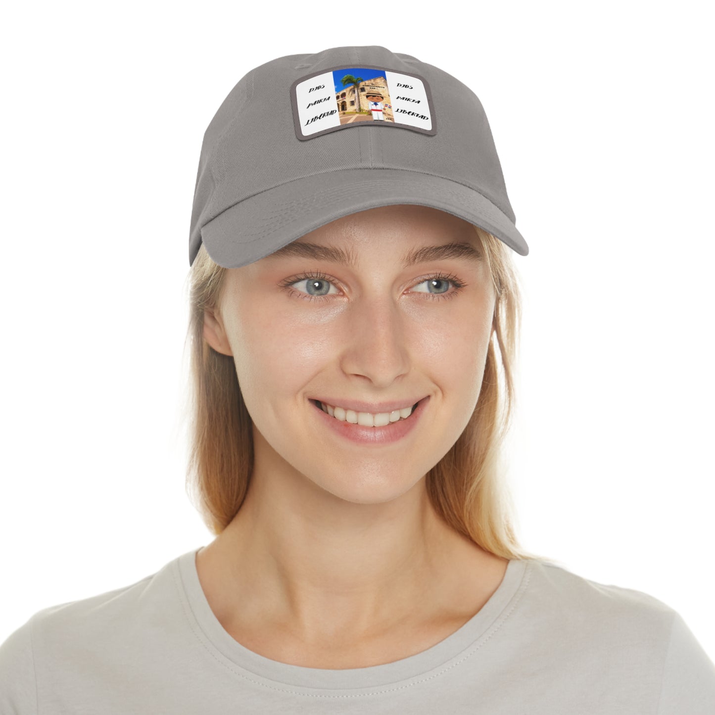 DIOS PATRIA LIBERTAD EL DOMINICANITO ESE Dad Hat with Leather Patch (Rectangle)