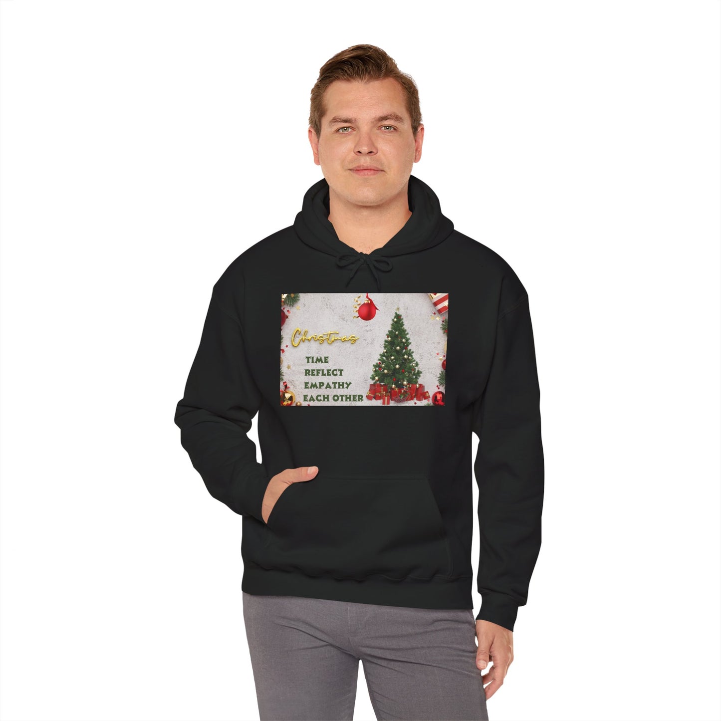 Christmas Vibe Hoodie, Festive Sweatshirt for Holiday Celebrations, Cozy Gift for Friends and Family, Unisex Winter Wear, Reflect Empathy