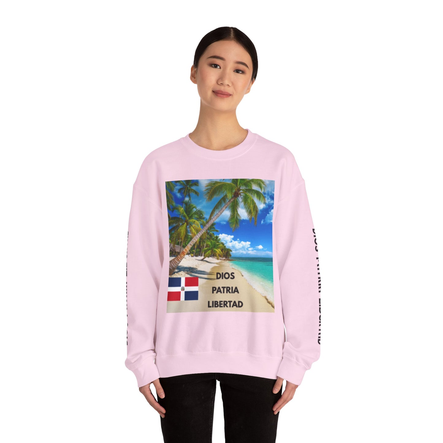 QUISQUEYA HERMOSA Tropical Paradise Sweatshirt - Dios Patria Libertad, Quisqueya Hermosa, Dominican Republic Gift, Beach Vibes, Unisex Crewneck